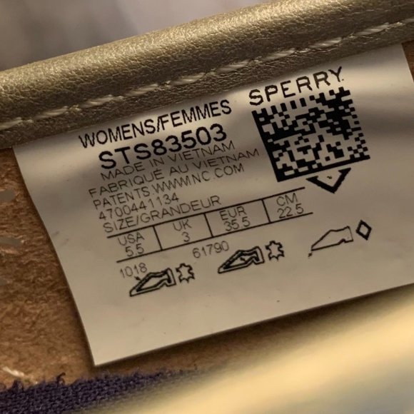 NWT SPERRY TOP SIDER WOMENS SEASIDE PERFORATED EMBOSS LEATHER SHOES PLATINUM 5.5 - Picture 9 of 10